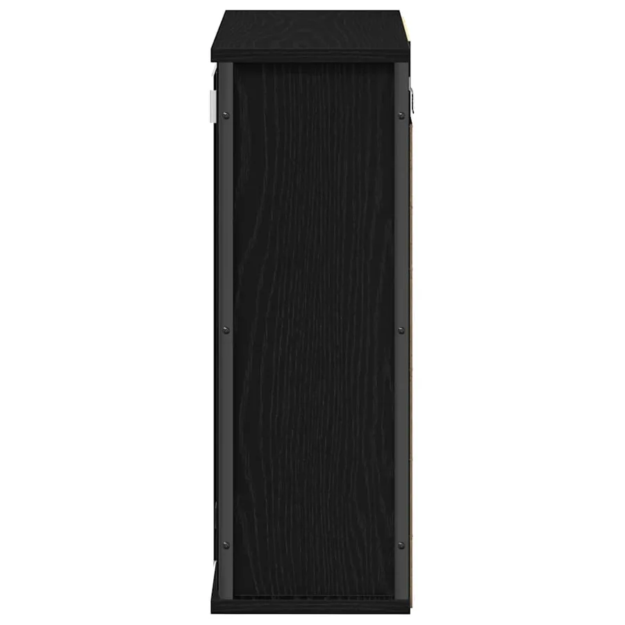 Armoire murale de salle de bain miroir chêne noir 50x21x60 cm - 7