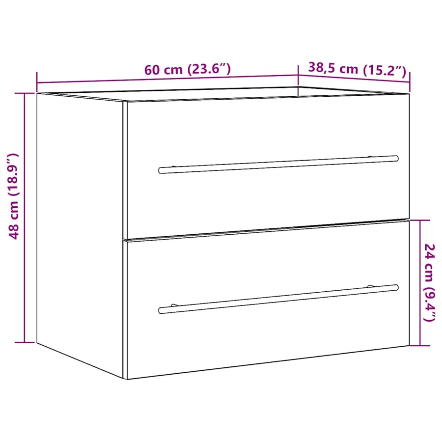 Armoire lavabo de salle de bain chêne artisanal bois ingénierie - 12
