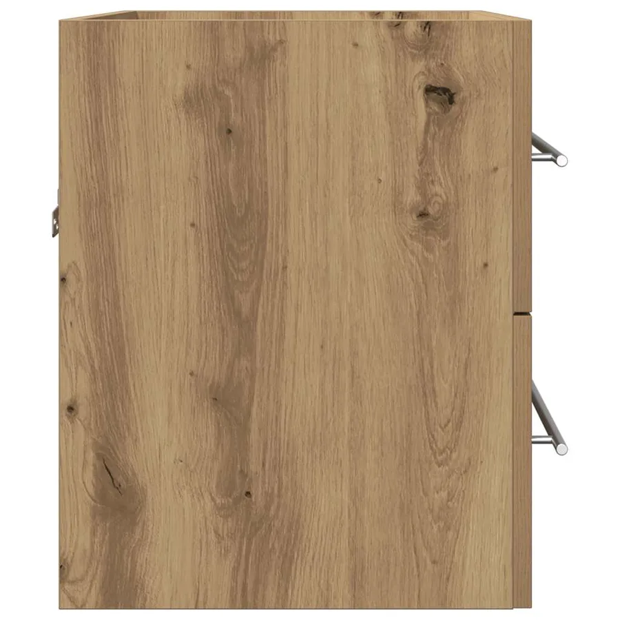 Armoire lavabo de salle de bain chêne artisanal bois ingénierie - 7