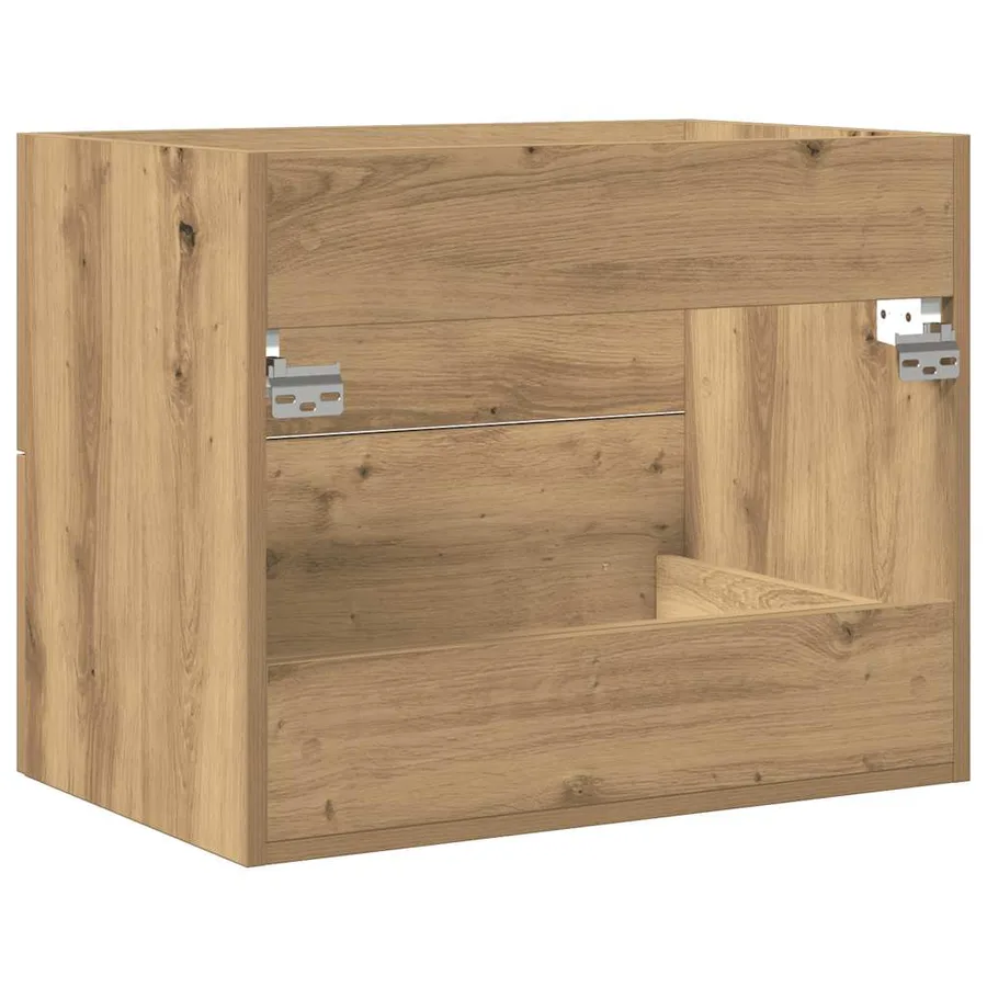 Armoire lavabo de salle de bain chêne artisanal bois ingénierie - 8