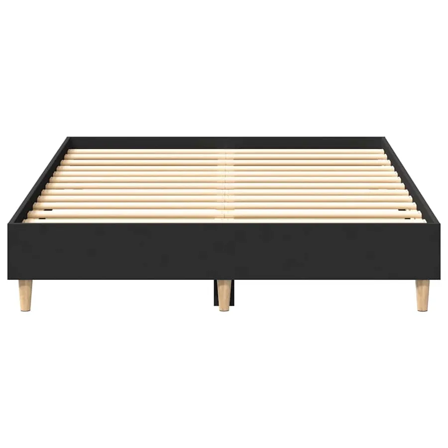 Cadre de lit sans matelas noir 140x190 cm bois d'ingénierie - 5