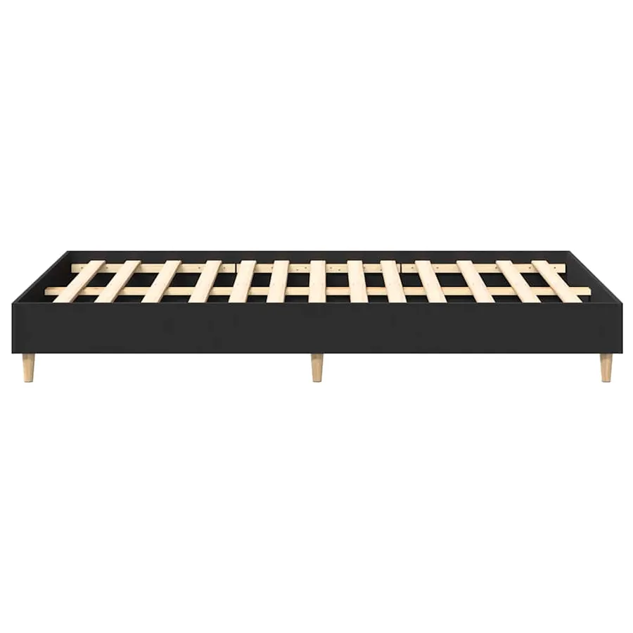 Cadre de lit sans matelas noir 140x190 cm bois d'ingénierie - 6