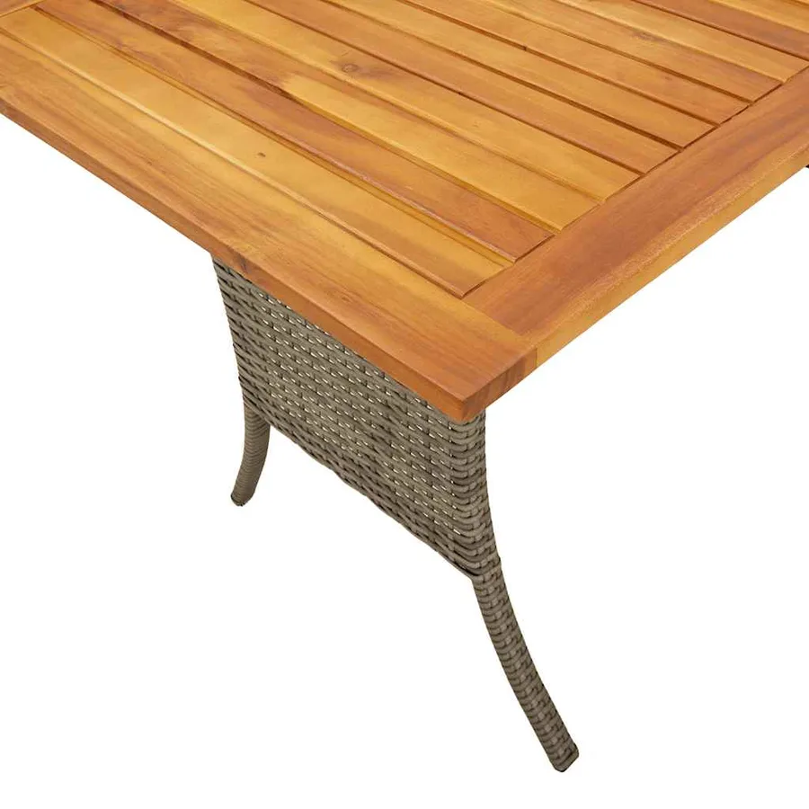 Canapé de jardin 3 places coussins et table gris résine tressée - 11