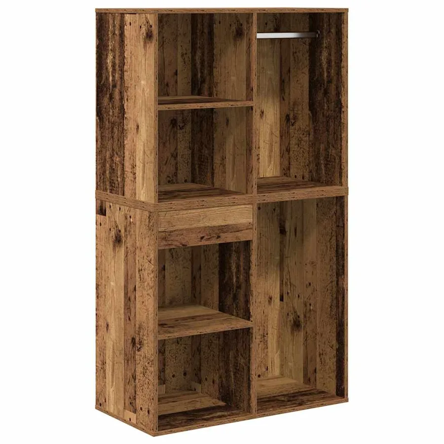 Ensemble de coiffeuse avec LED vieux bois bois d'ingénierie - 9
