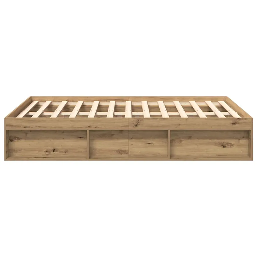 Cadre de lit sans matelas chêne artisanal 120x190 cm - 6