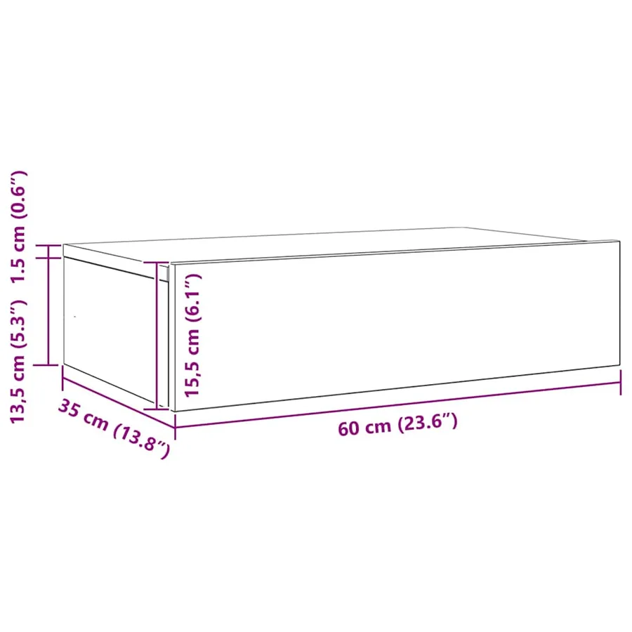 Meubles TV avec éclairage LED 2 pièces Chêne noir 60 x 35 x 15,5 cm - 14
