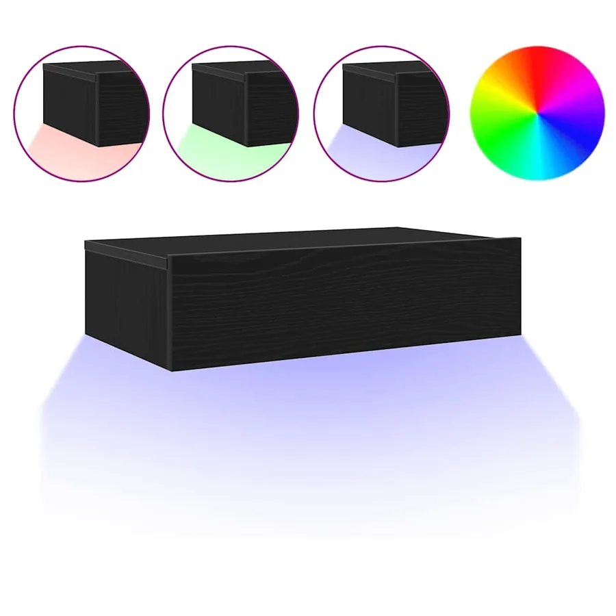Meubles TV avec éclairage LED 2 pièces Chêne noir 60 x 35 x 15,5 cm - 2