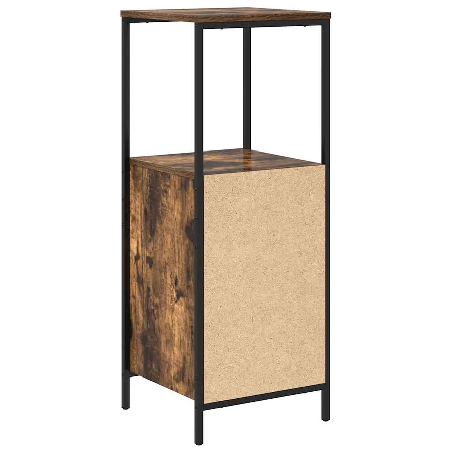 Meuble de salle de bain avec étagères chêne fumé 36x35x95 cm - 8