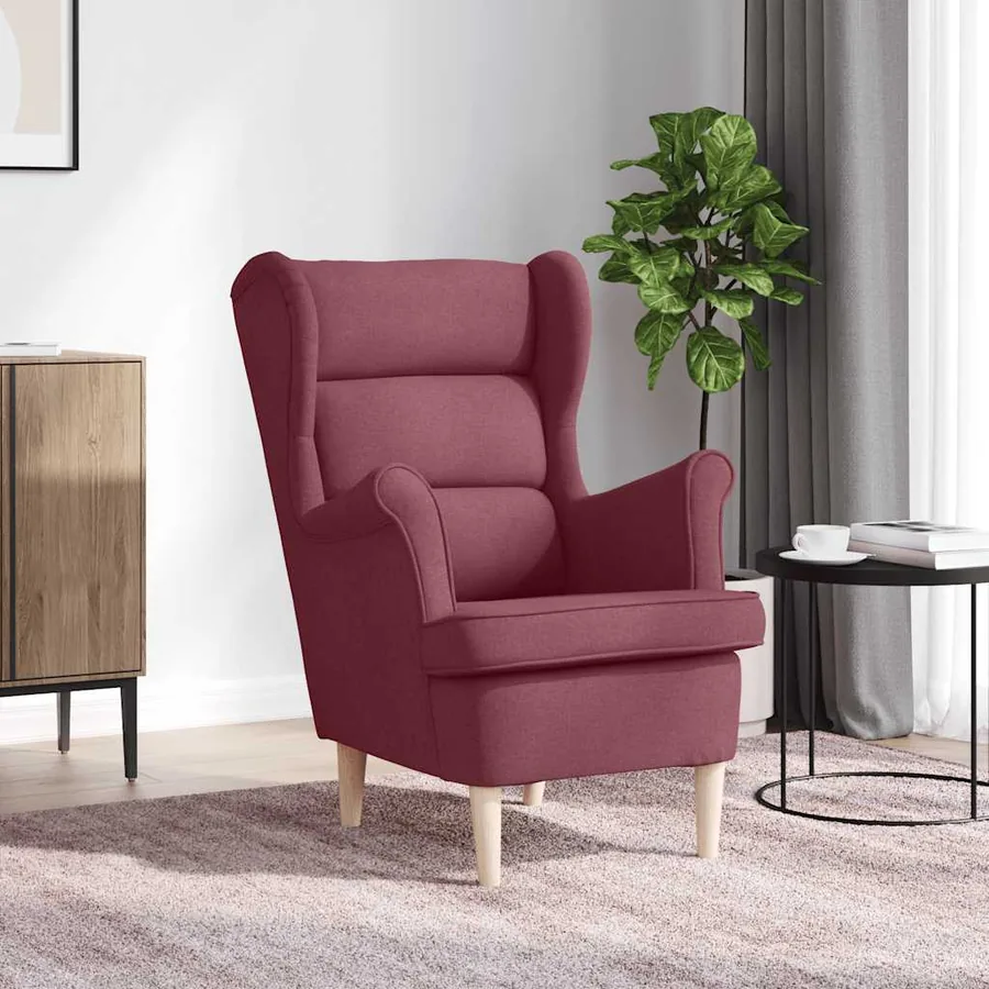 Fauteuil rouge bordeaux 74x84x100 cm tissu