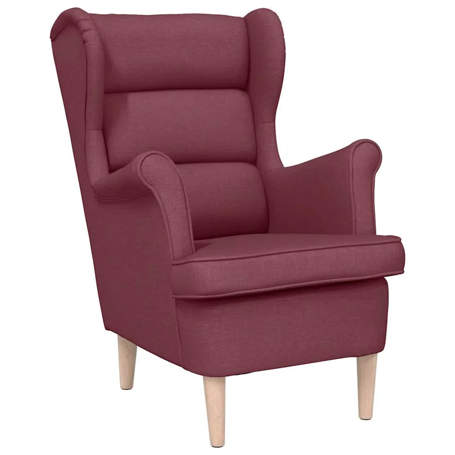 Fauteuil rouge bordeaux 74x84x100 cm tissu - 2