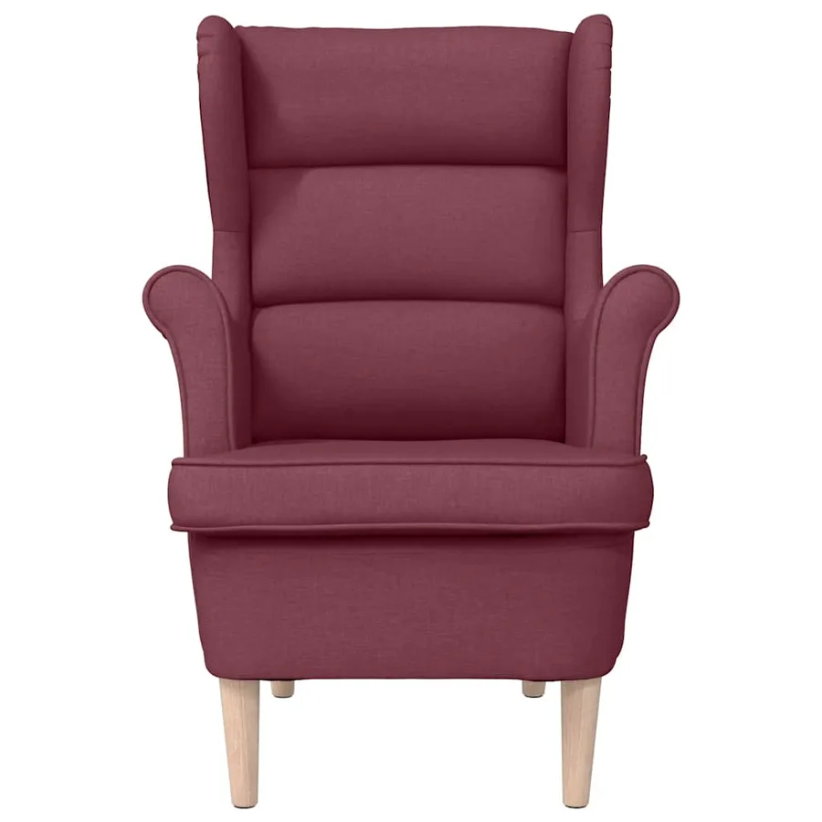 Fauteuil rouge bordeaux 74x84x100 cm tissu - 4
