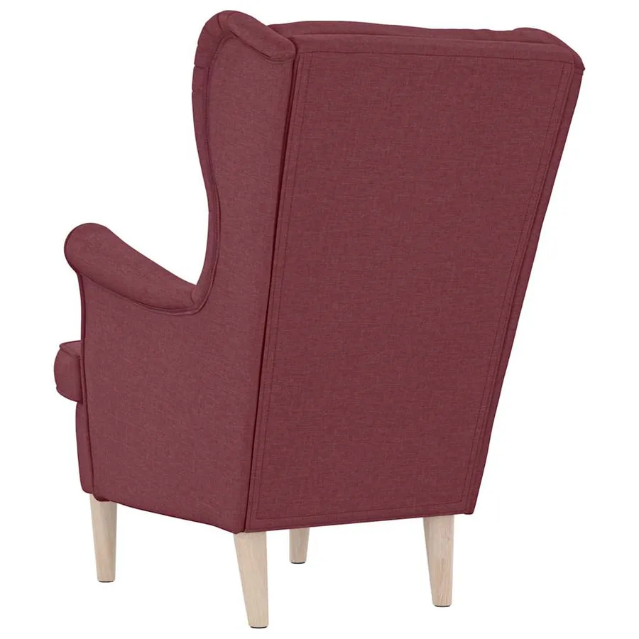 Fauteuil rouge bordeaux 74x84x100 cm tissu - 6
