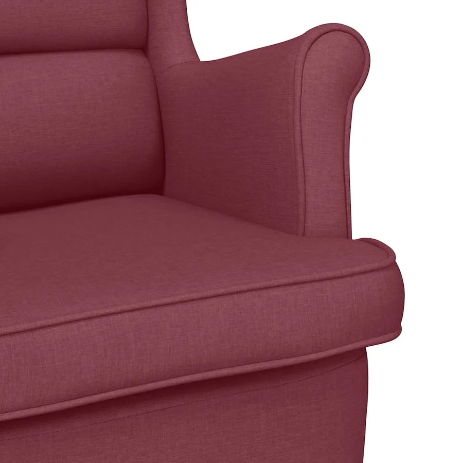 Fauteuil rouge bordeaux 74x84x100 cm tissu - 7
