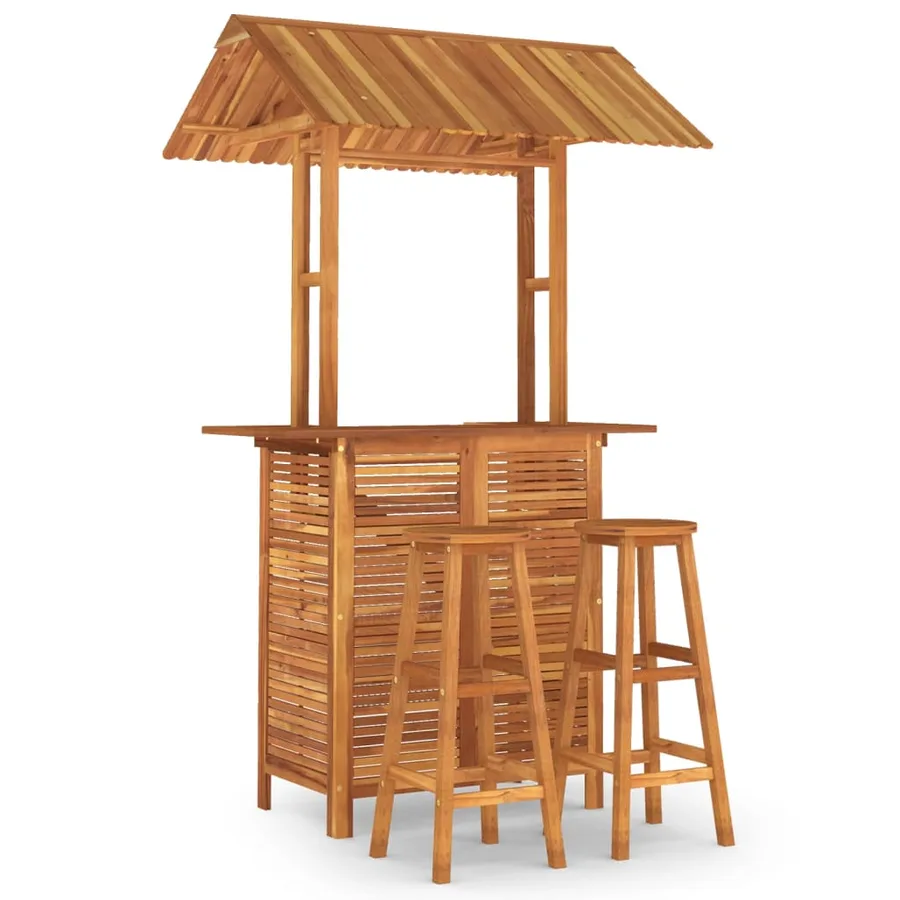 Ensemble de bar de jardin 3 pcs Bois d'acacia solide - 2