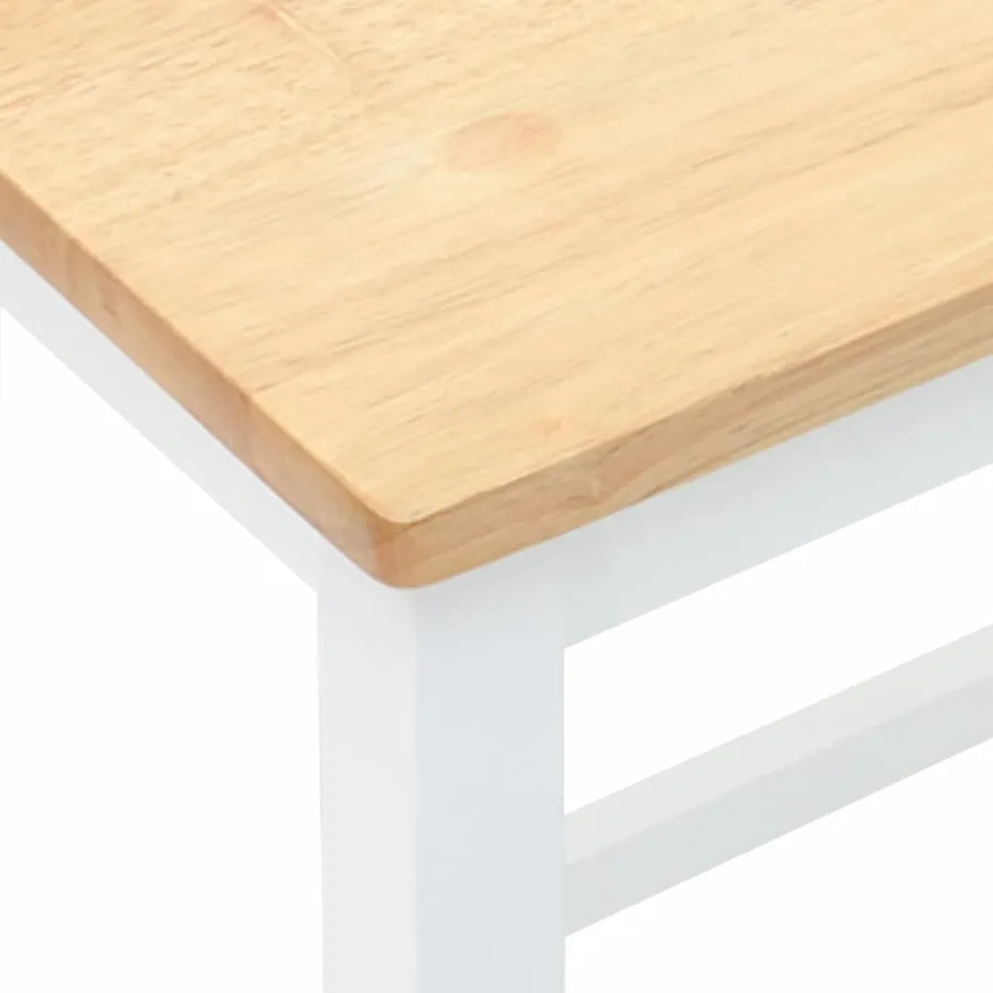 Chaises de bar 2 pcs blanc bois massif d'hévéa - 8