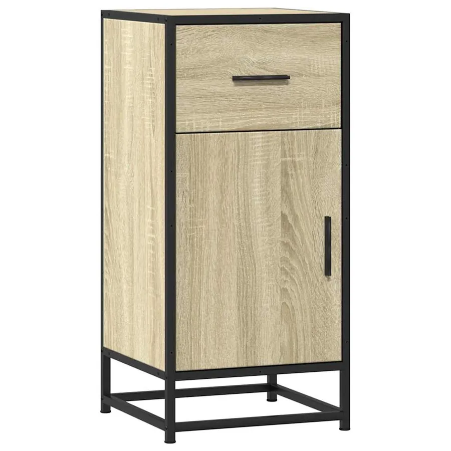 Buffet chêne sonoma 35,5x35x76 cm bois d'ingénierie et métal - 2