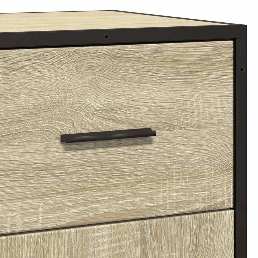 Buffet chêne sonoma 35,5x35x76 cm bois d'ingénierie et métal - 9