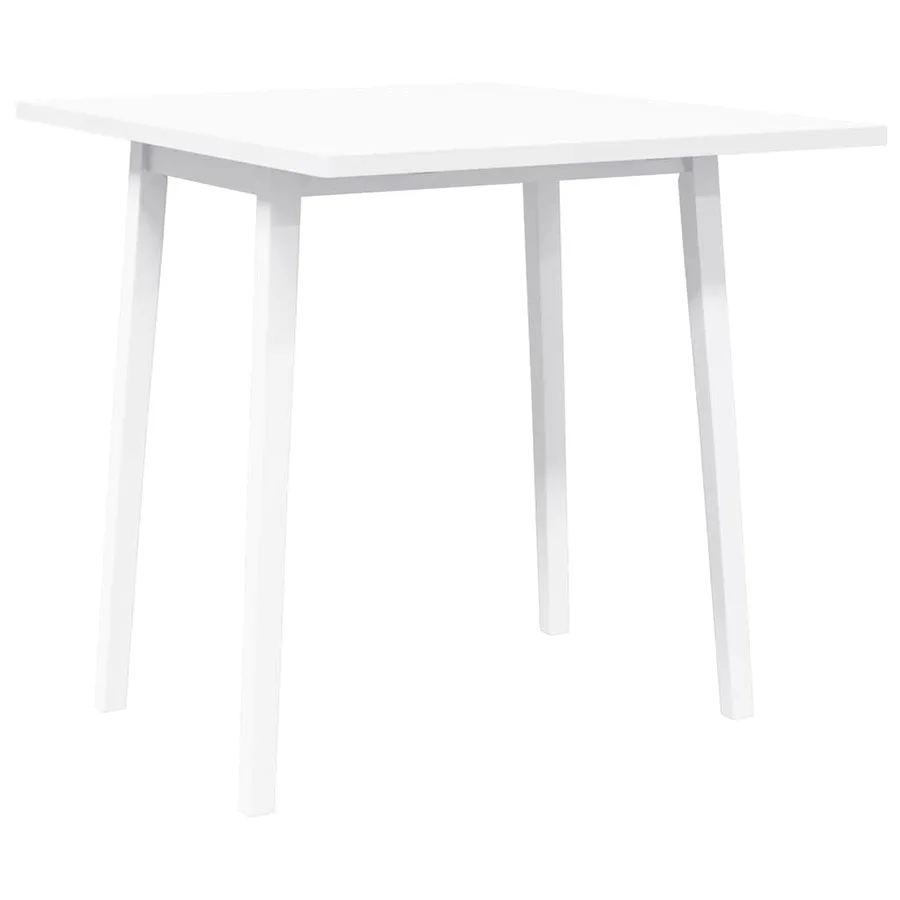 Table à manger blanc bois massif et caoutchouc - 4
