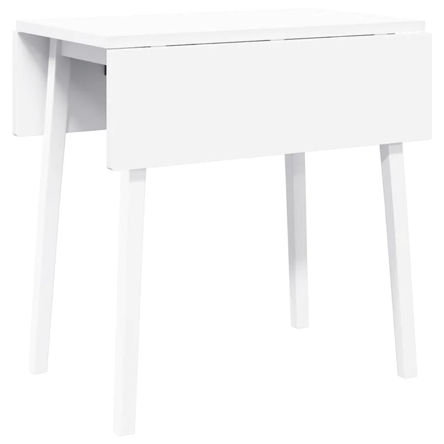 Table à manger blanc bois massif et caoutchouc - 7