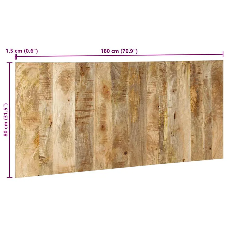 Tête de lit 180 cm bois de manguier brut massif - 11