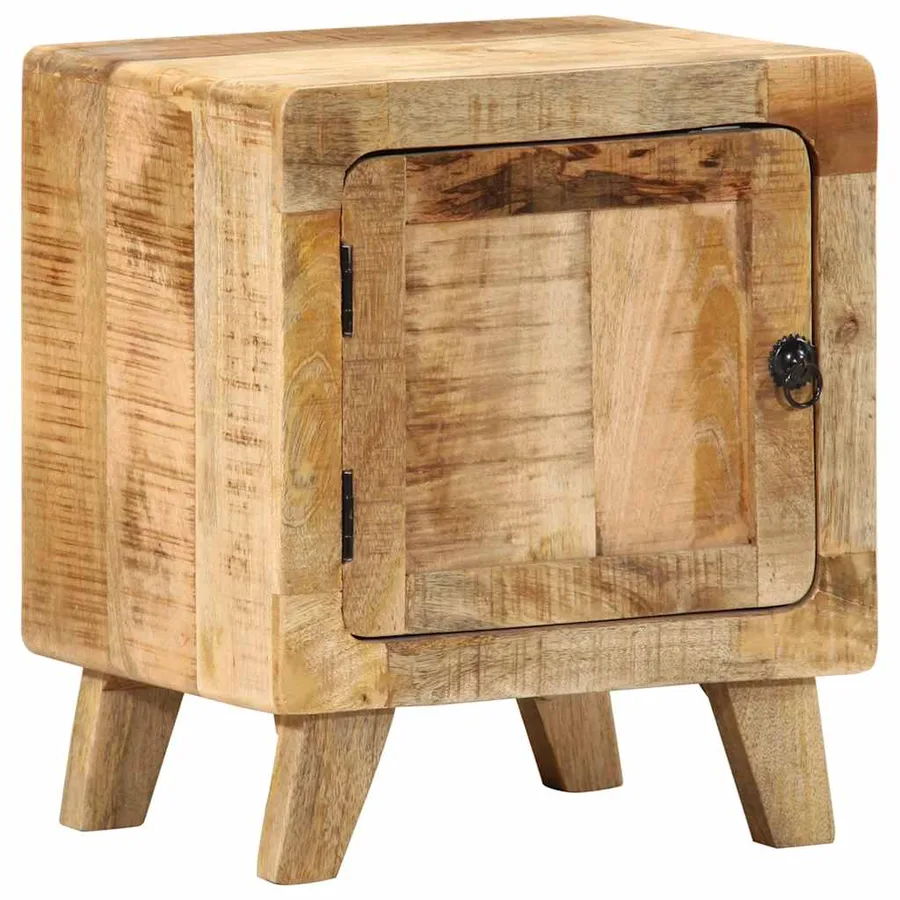 Table de chevet 2 pcs 40x32x46 cm bois massif de manguier brut - 10