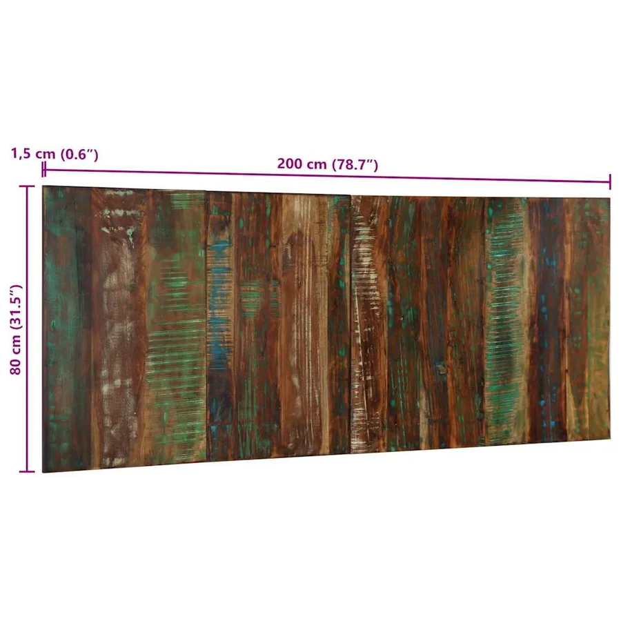 Tête de lit multicolore 200 cm bois massif récupération - 11