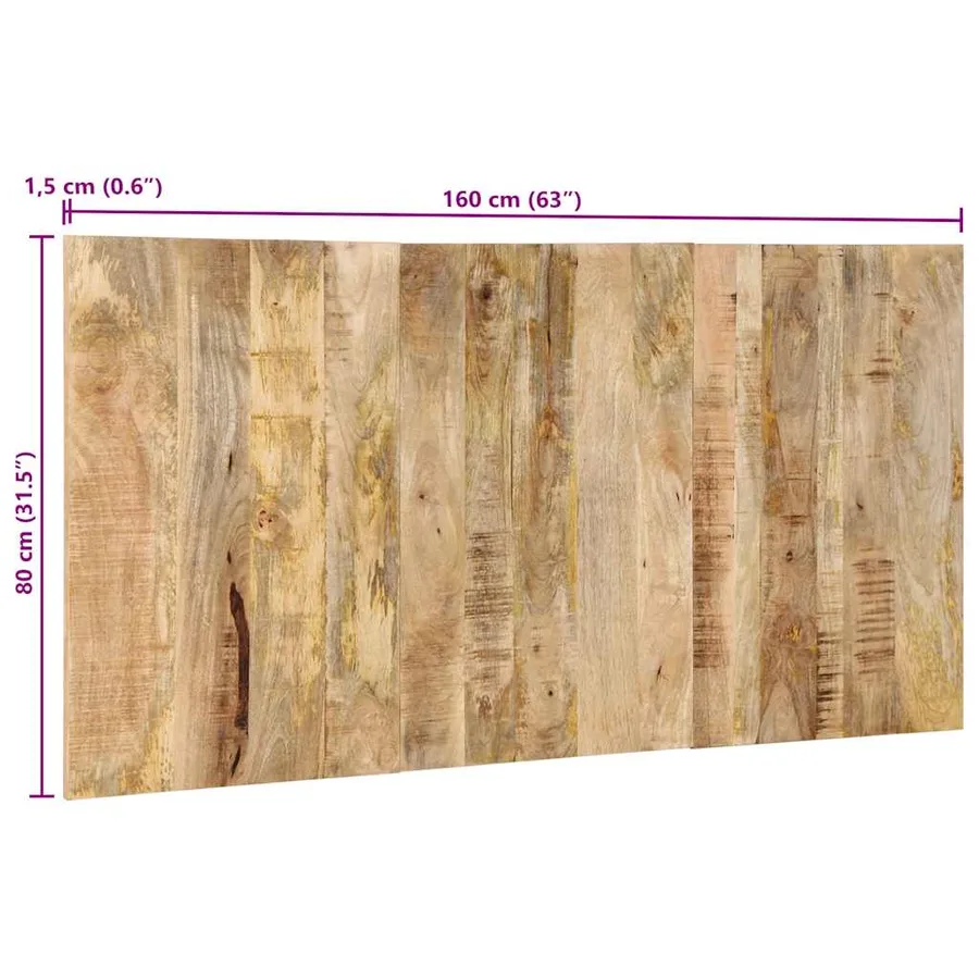 Tête de lit 160 cm bois de manguier brut massif - 11