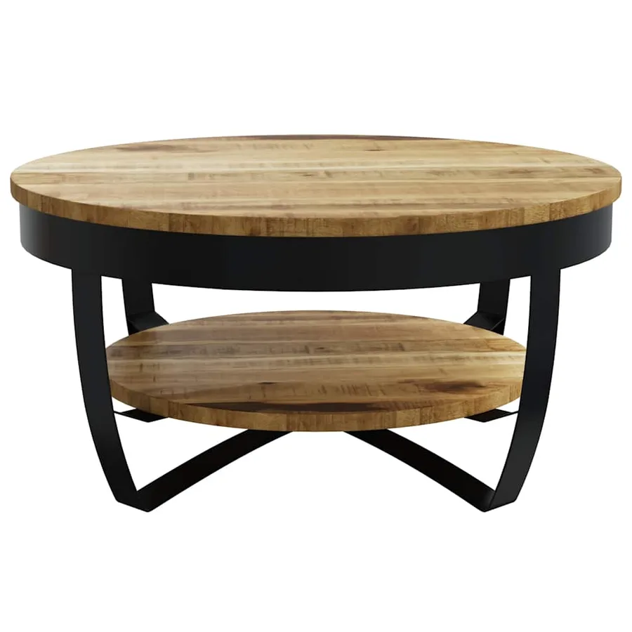 Table basse Bois massif de manguier brut 65x32 cm - 5