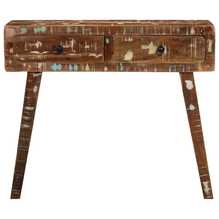 Table console 90x32x75 cm bois massif de récupération - 2
