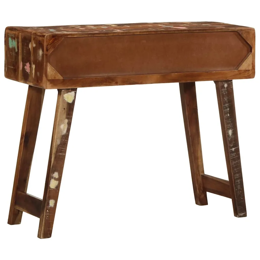 Table console 90x32x75 cm bois massif de récupération - 4