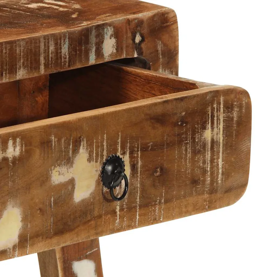 Table console 90x32x75 cm bois massif de récupération - 7
