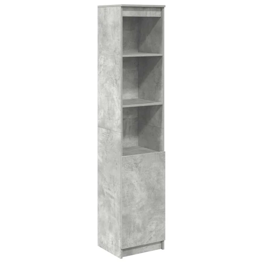 Buffet haut gris béton 37,5x35x180 cm bois d'ingénierie - 2