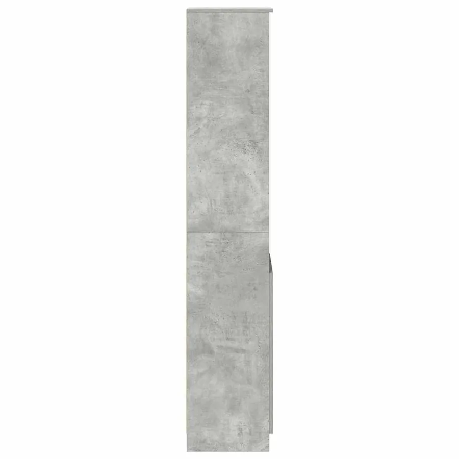 Buffet haut gris béton 37,5x35x180 cm bois d'ingénierie - 6