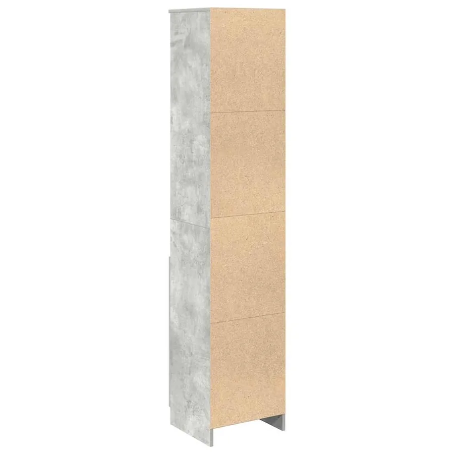 Buffet haut gris béton 37,5x35x180 cm bois d'ingénierie - 7