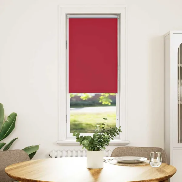 Store enrouleur occultant rouge largeur du tissu 55,7 cm