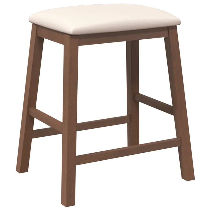 chaises de bar avec coussins 2 pcs marron bois massif d'hévéa - 7