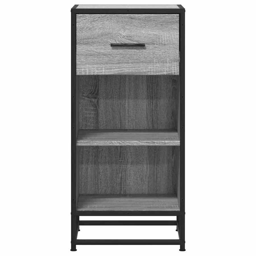 Buffet sonoma gris 35,5x35x76 cm bois d'ingénierie et métal - 4