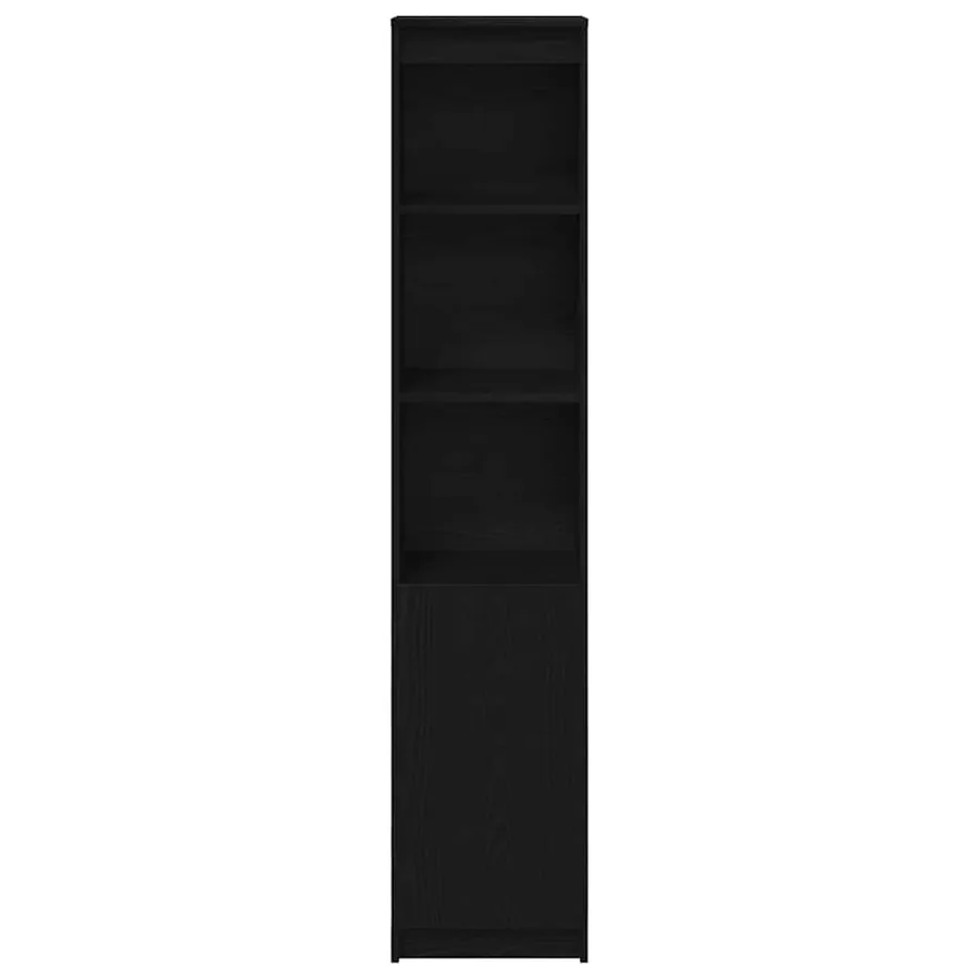 Buffet haut chêne noir 37,5x35x180 cm bois d'ingénierie - 5