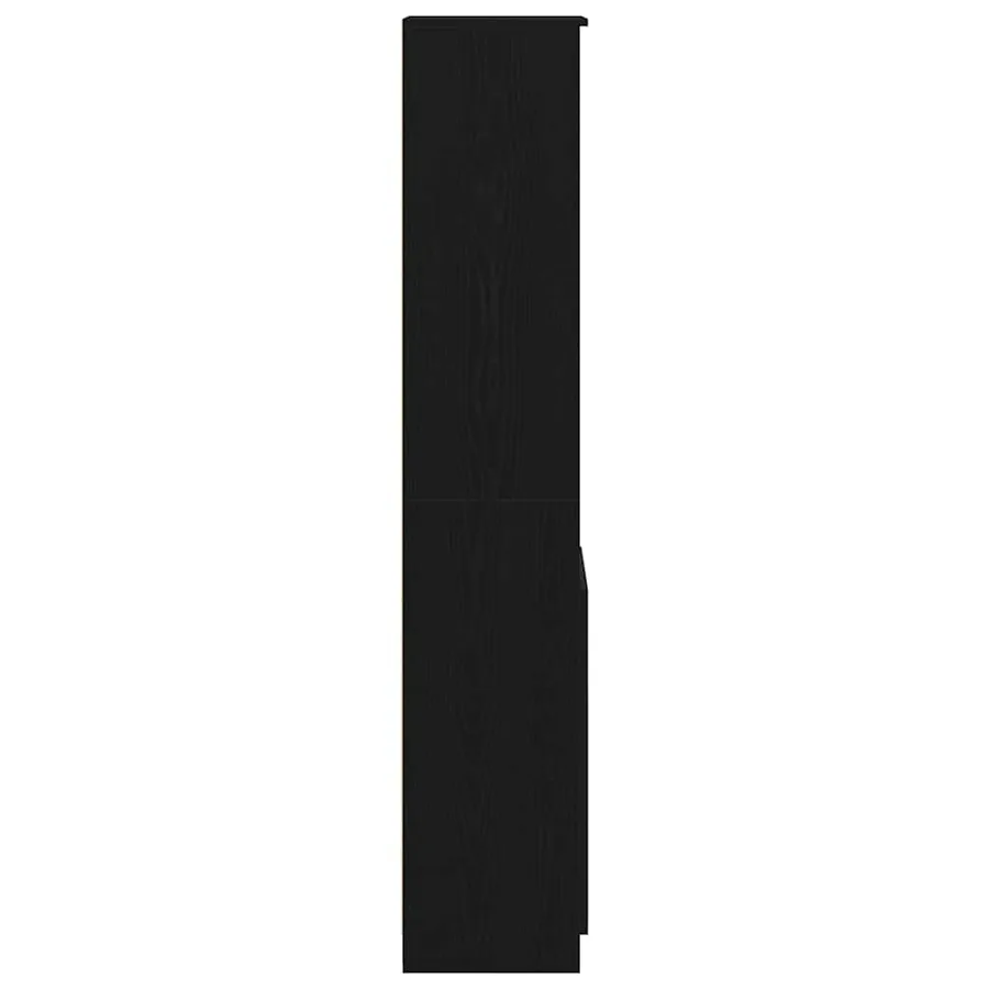 Buffet haut chêne noir 37,5x35x180 cm bois d'ingénierie - 6