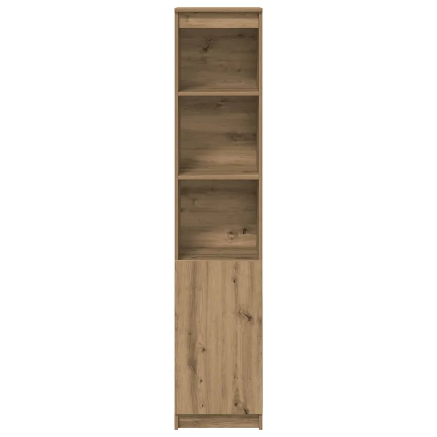 Buffet haut chêne artisanal 37,5x35x180 cm bois d'ingénierie - 5
