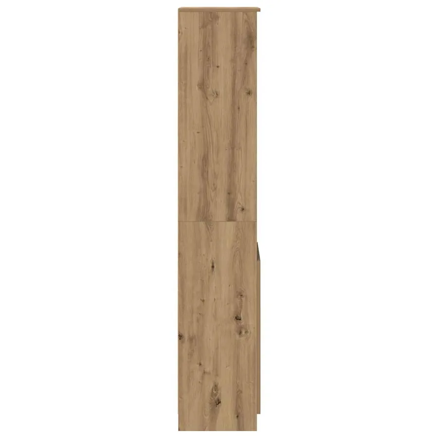 Buffet haut chêne artisanal 37,5x35x180 cm bois d'ingénierie - 6
