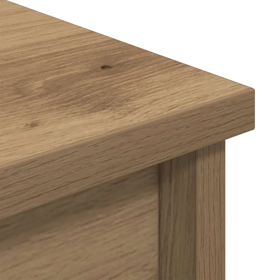 Buffet haut chêne artisanal 37,5x35x180 cm bois d'ingénierie - 9