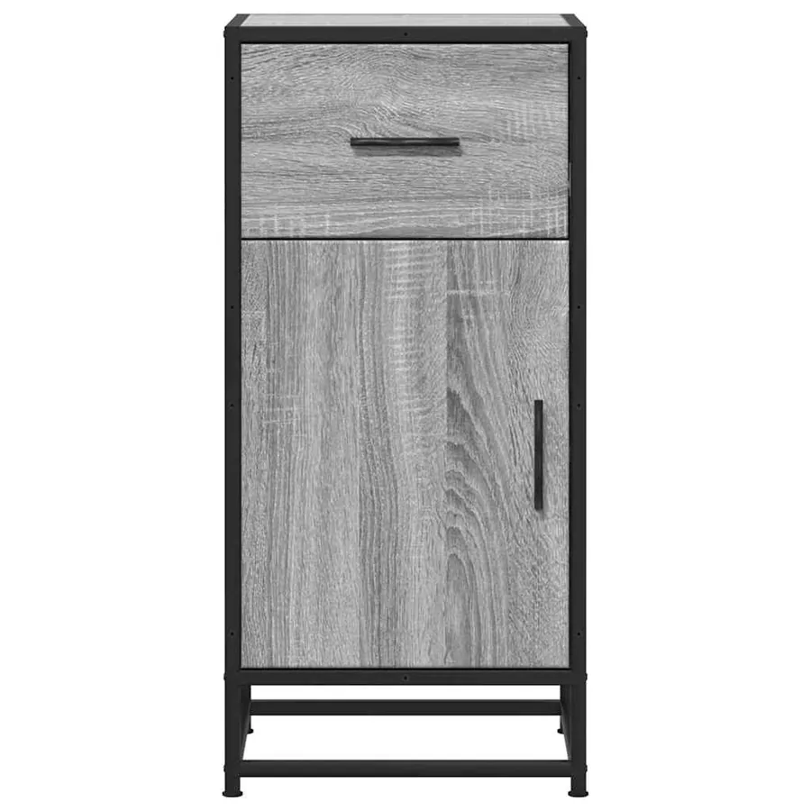 Buffet sonoma gris 35,5x35x76 cm bois d'ingénierie et métal - 4