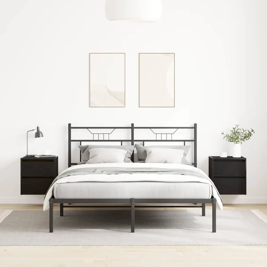 Tables de chevet murales 2 pcs chêne noir 38x34x40 cm - 3