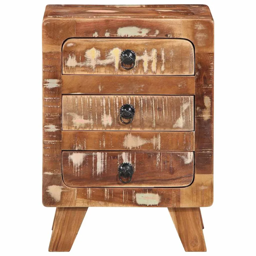 Table de chevet 37x32x50 cm bois massif de récupération - 2