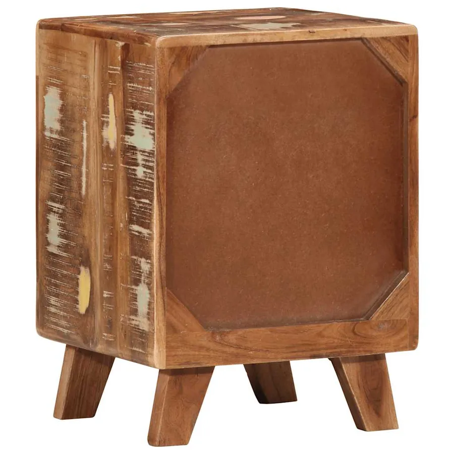 Table de chevet 37x32x50 cm bois massif de récupération - 4