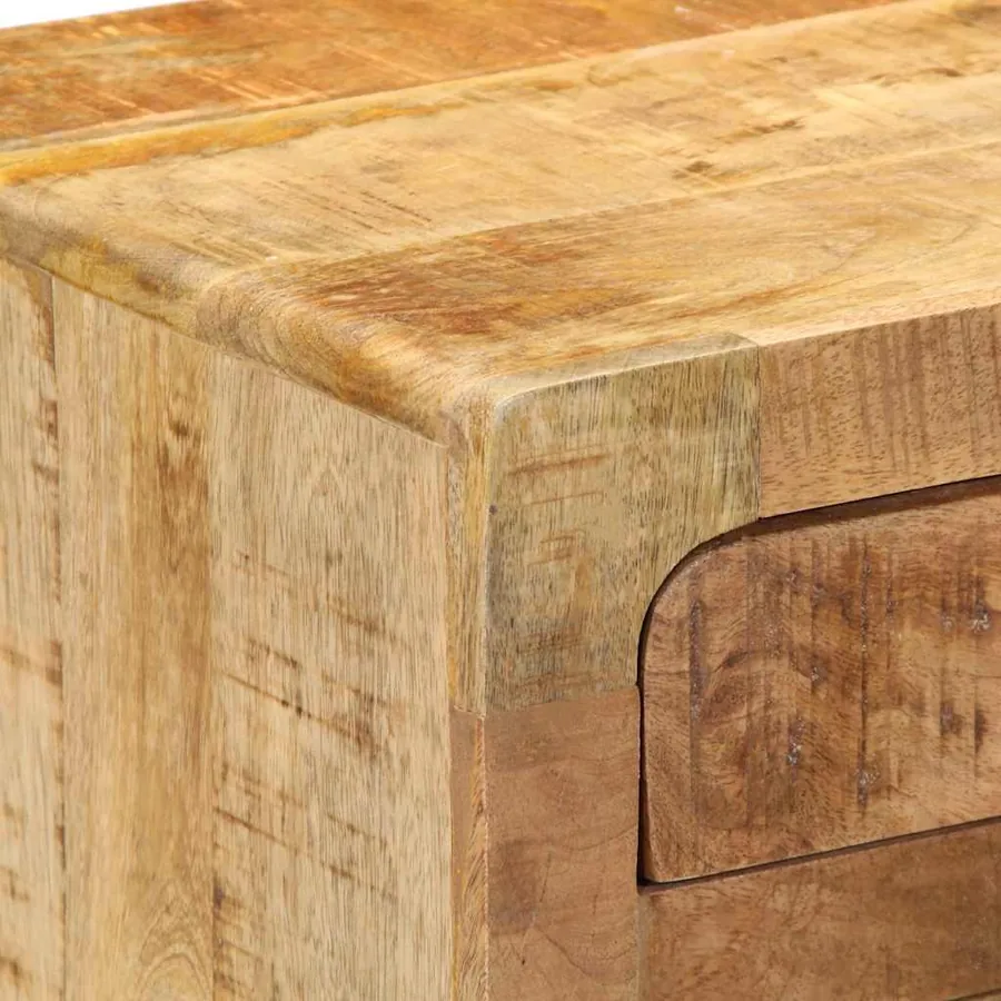 Table de chevet 37x32x50 cm bois de manguier massif brut - 6