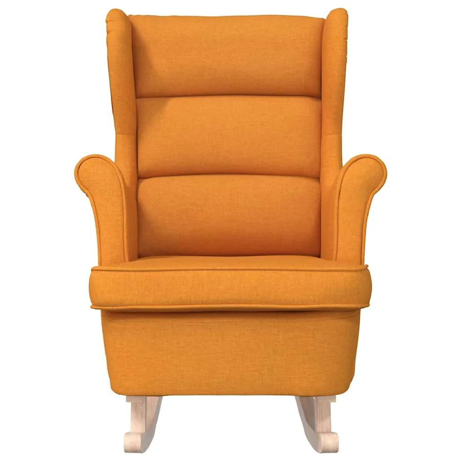 Chaise à bascule jaune foncé 74x90x102 cm tissu - 4
