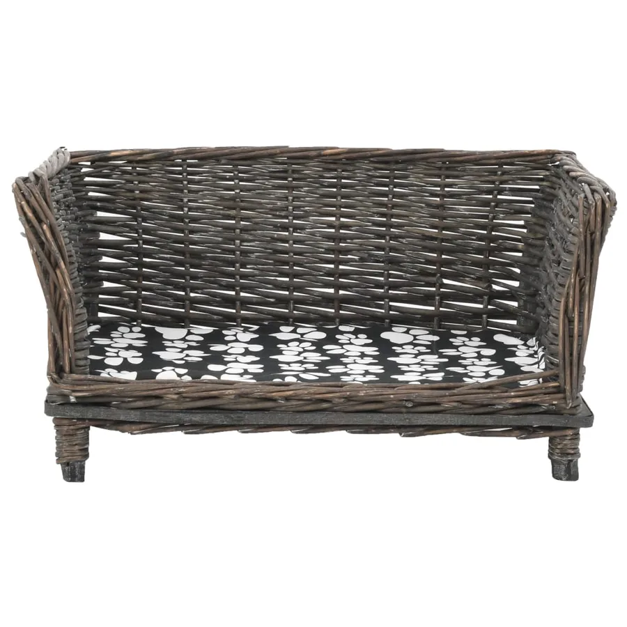 Panier pour chiens avec coussin Gris 50x33x30 cm Saule naturel - 2