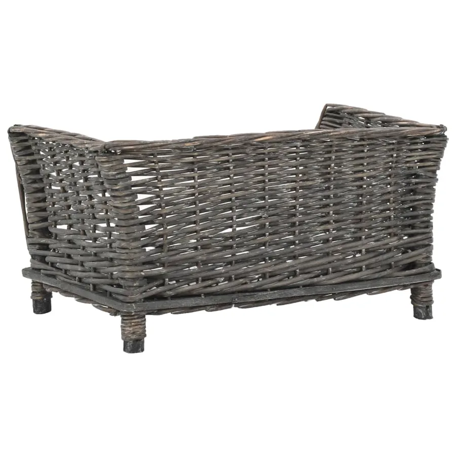 Panier pour chiens avec coussin Gris 50x33x30 cm Saule naturel - 3